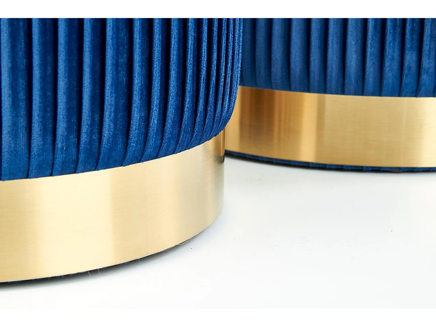 Hocker/Pouf Set Monty/Stoff/Blau