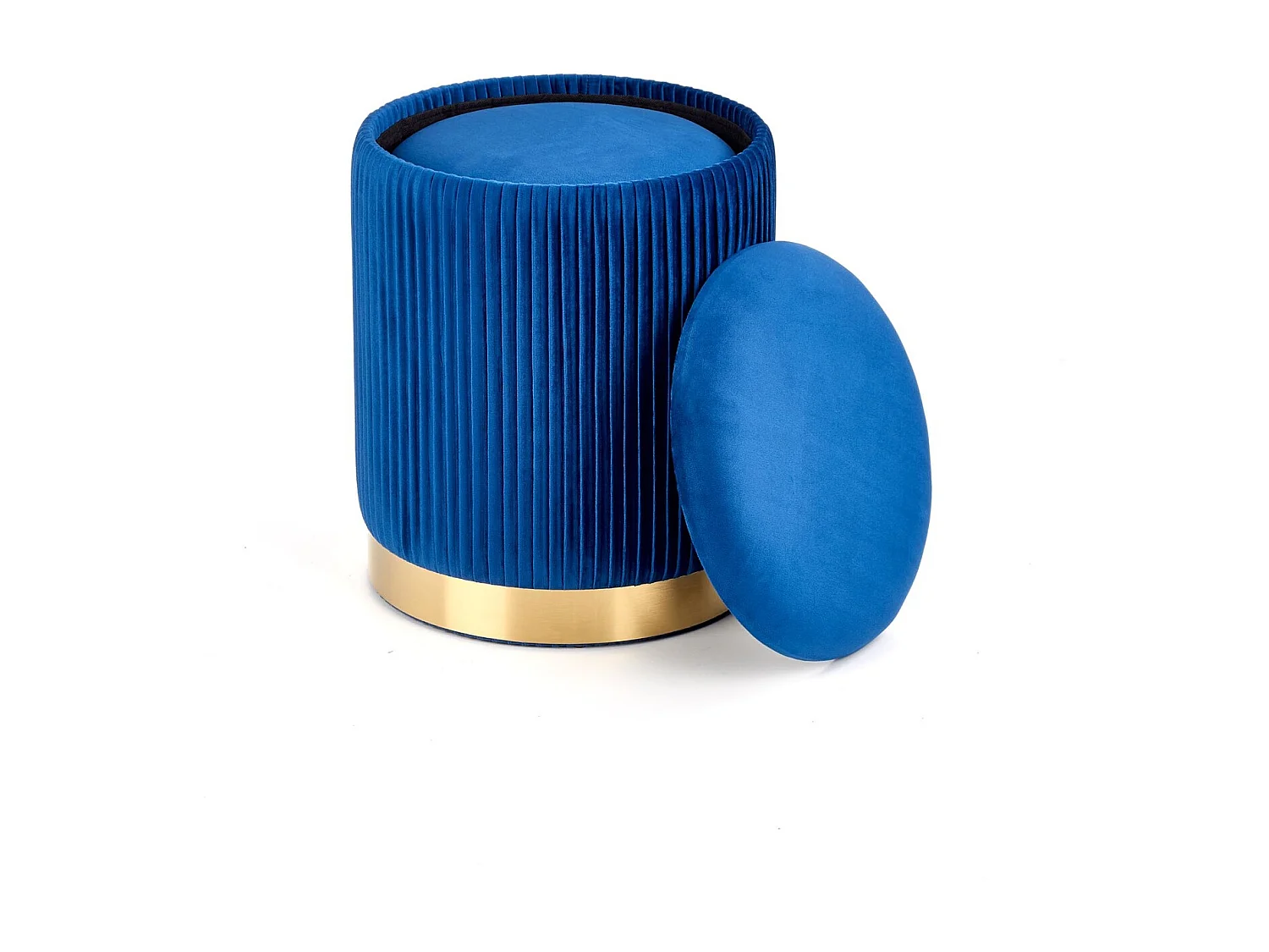 Hocker/Pouf Set Monty/Stoff/Blau