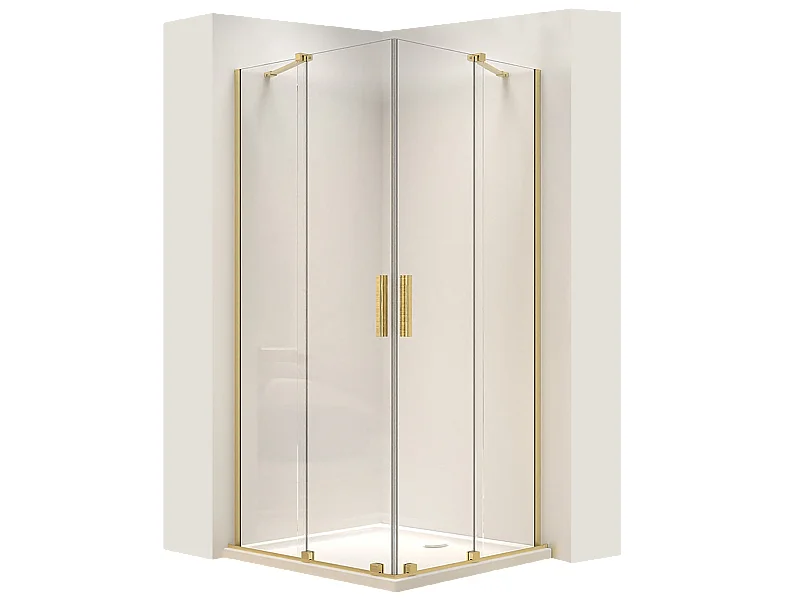 Cabina De Ducha Rea Montana Double 80X80 Brushed Gold
