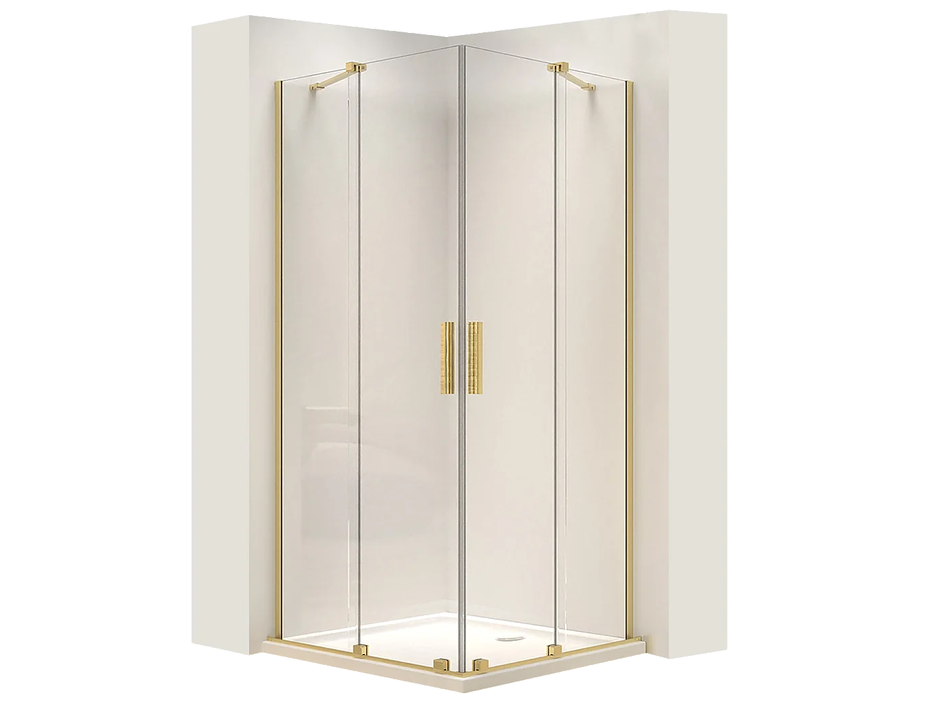 Cabine De Douche Rea Montana Double 80X80 Brushed Gold