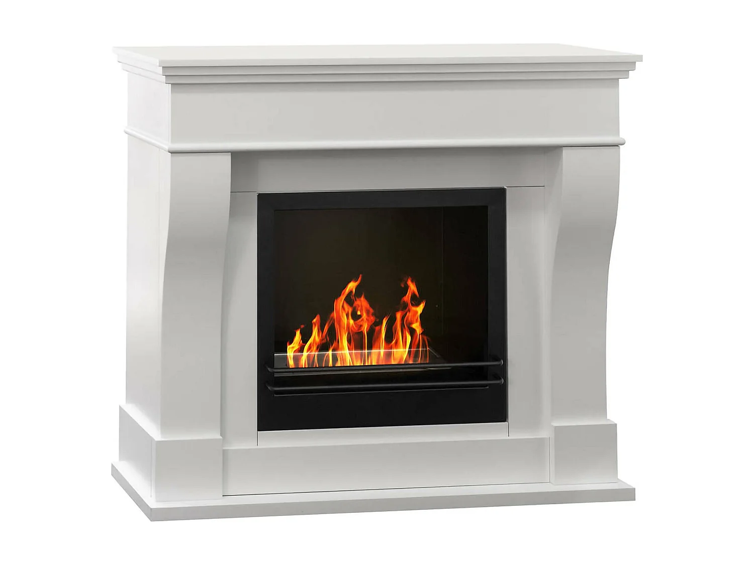 Turrialba bio-ethanol haard, Ecologische haard, Rookloze haard, Ethanolverwarmer, Made in Italy, 111x43 h99 cm, Wit