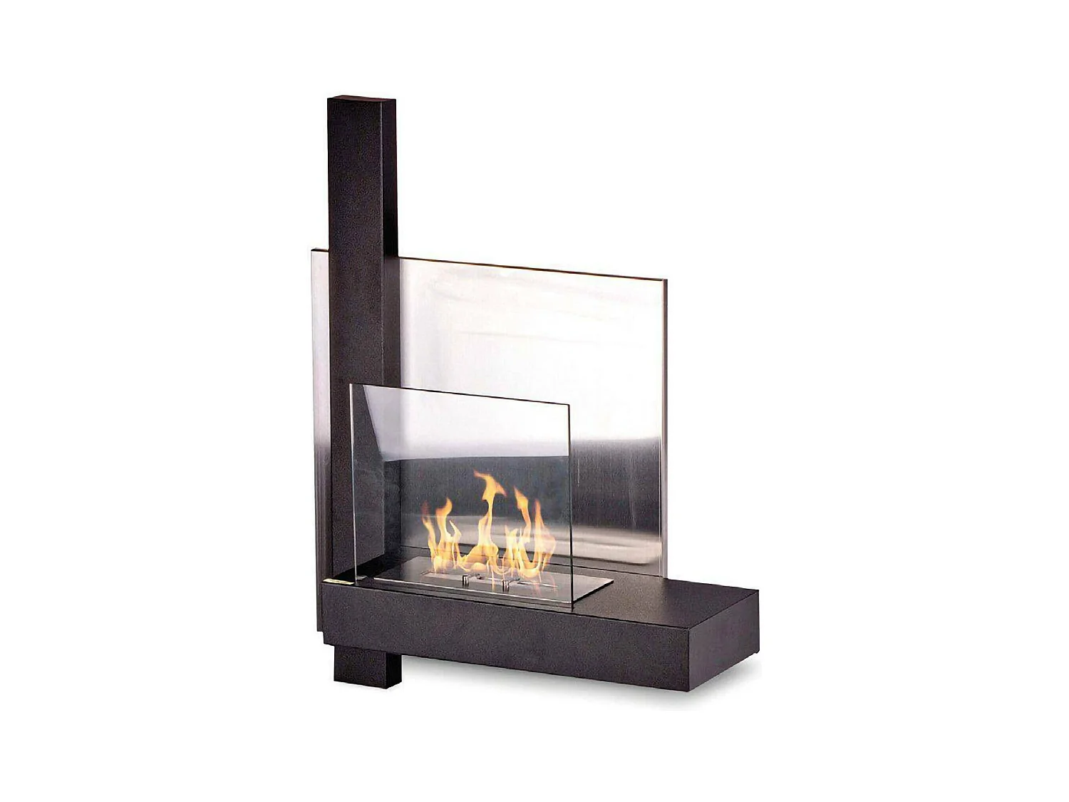 Cheminée à bioéthanol Bern, capacité 1,5 L Made in Italy, 23x65x75h cm Noir