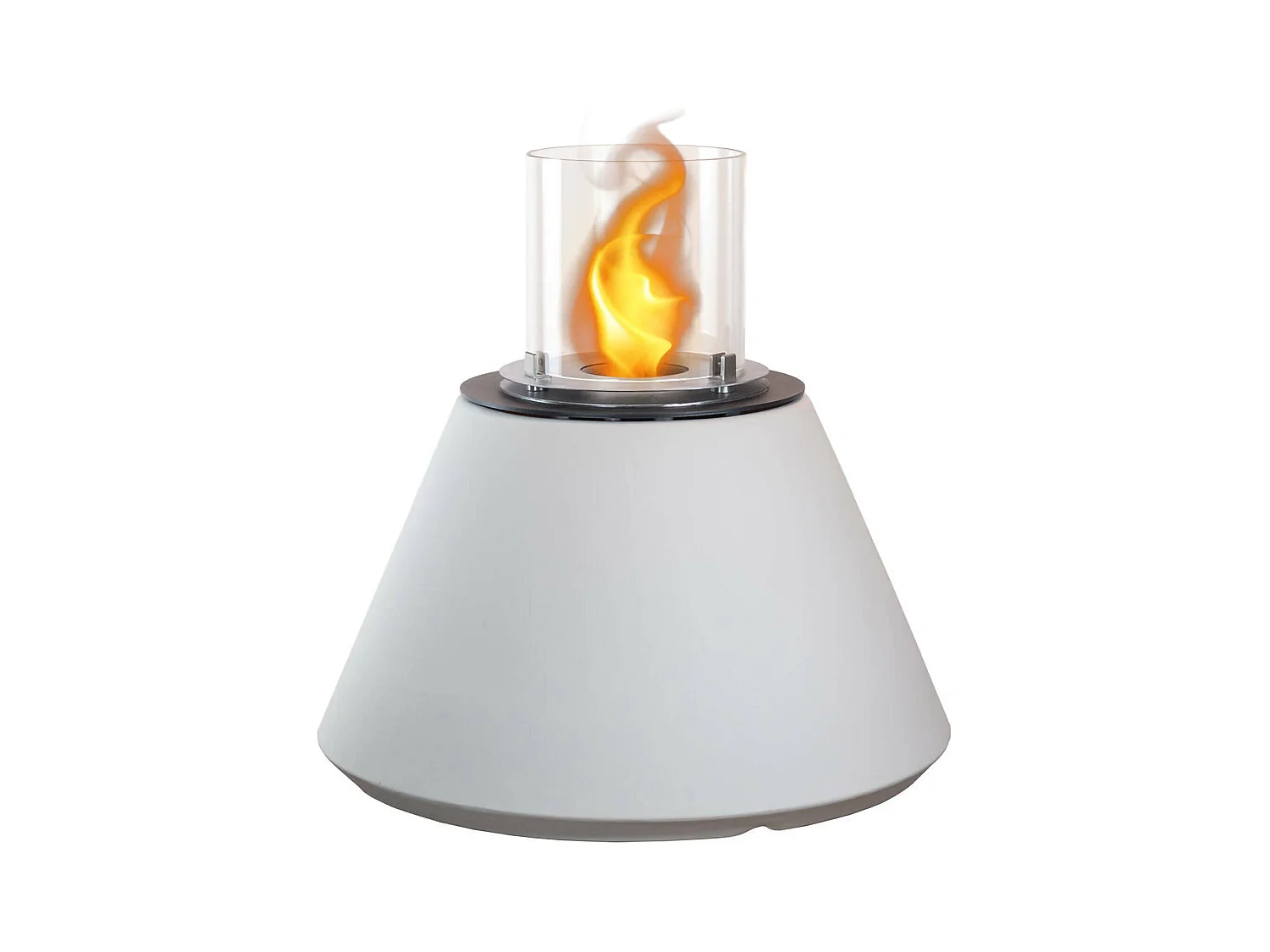 Cheminée Bioéthanol Parbo, Capacité 1,5 L, Made in Italy, 60x60x56h cm Blanc