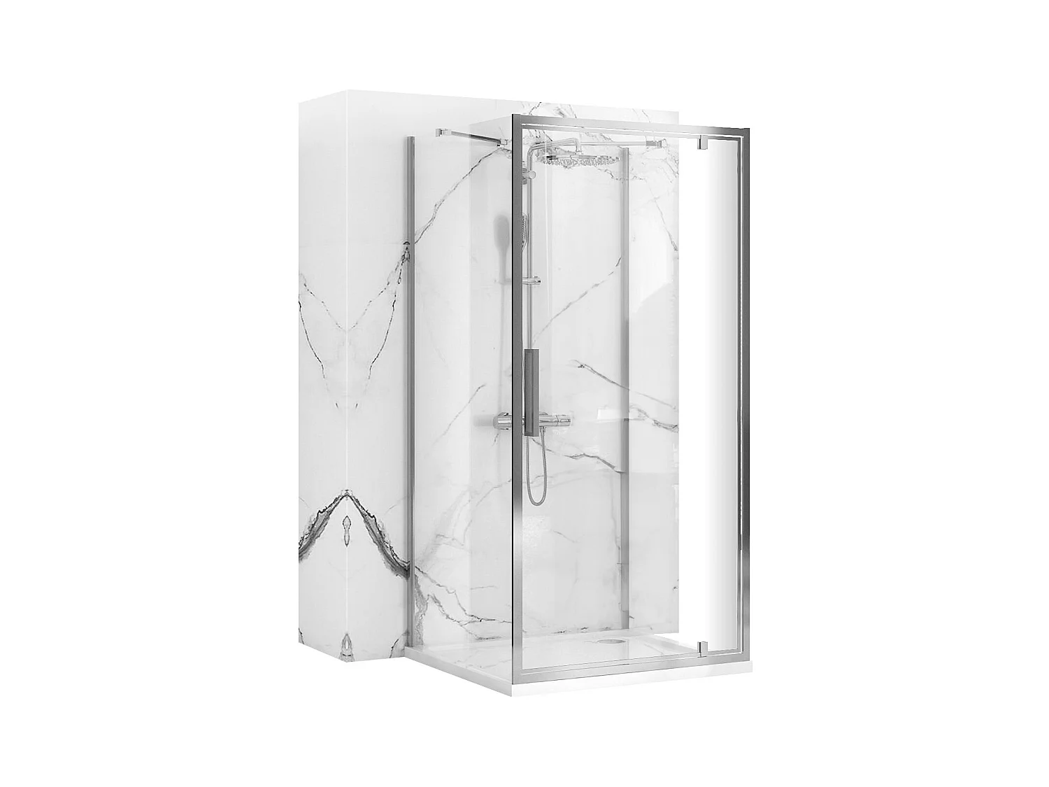 Cabina Doccia A Parete Rea Rapid Swing 90X80 Chrome