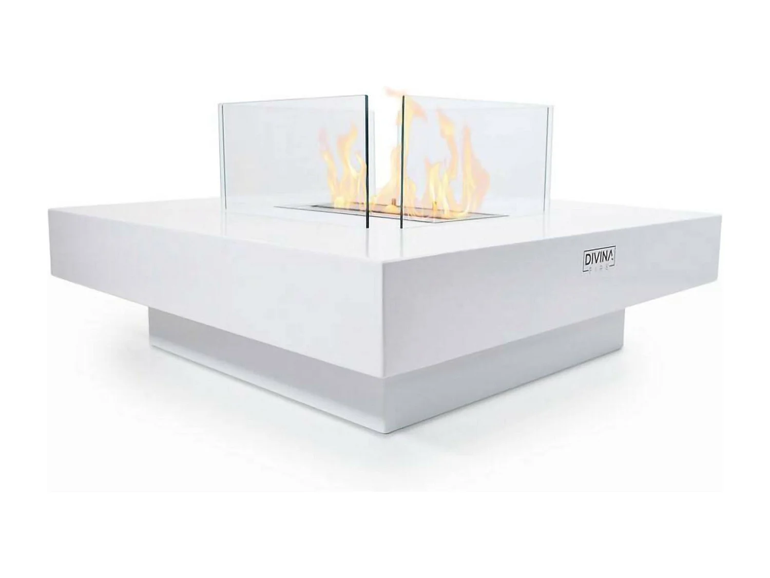 Cheminée à bioéthanol Alife, 1,5 L, fabriquée en Italie, 70x70x35h cm, blanche