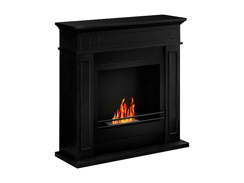 Chimenea de bioetanol Fuego, Chimenea ecológica, Hogar sin humo, Calefactor de etanol, Made in Italy, 91x28 h90 cm, Negro