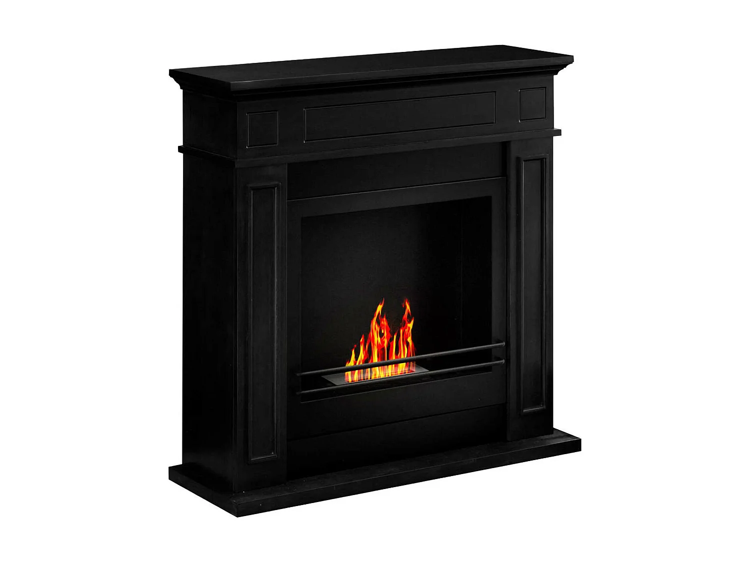 Cheminée Bioéthanol Ala, Capacité 1,2 L Made in Italy, 28x90,5x89,5h cm Noir