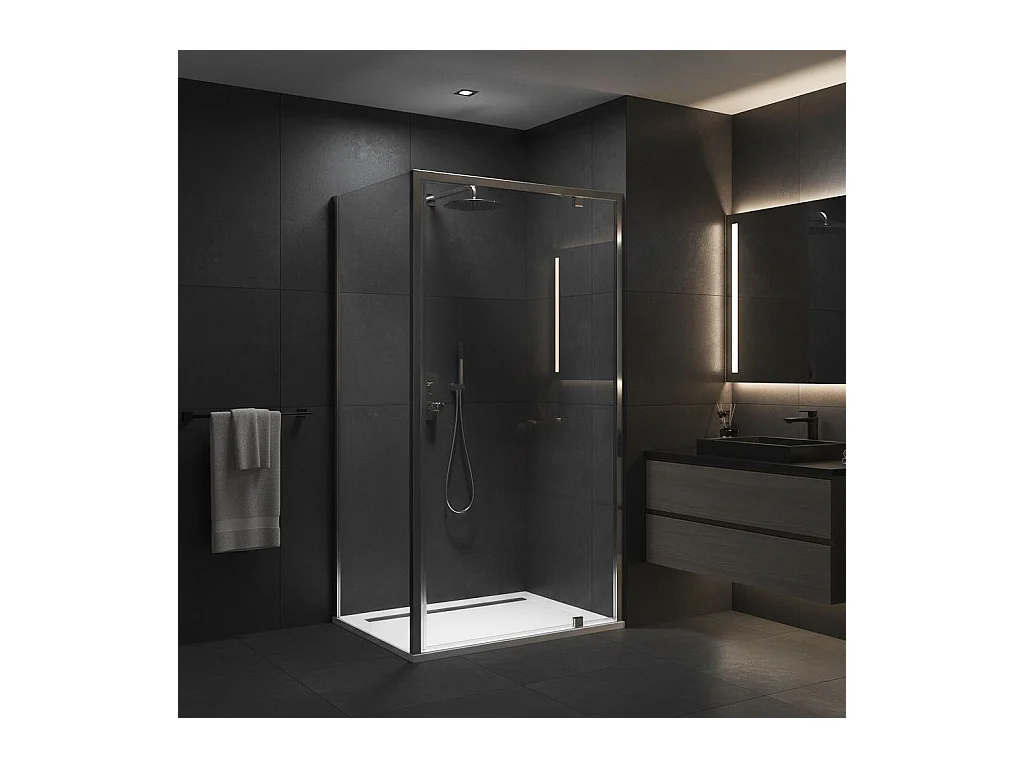 Cabine De Douche Rea Primo Swing 90X100 Chrome