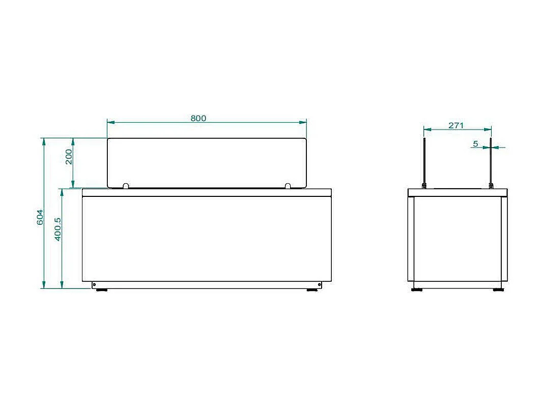 Cotopaxi bio-ethanol haard, Ecologische haard, Rookloze haard, Ethanol verwarming, Made in Italy, 40x100 h40 cm, Zwart