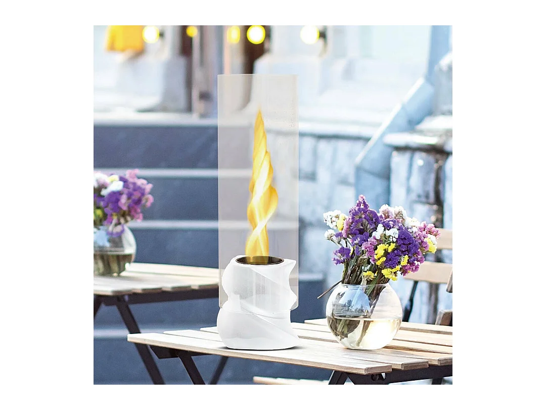 Cheminée à Bioéthanol Conturbia, Capacité 0,5 L Made in Italy, 14,5x14,5x46,5h cm Noir