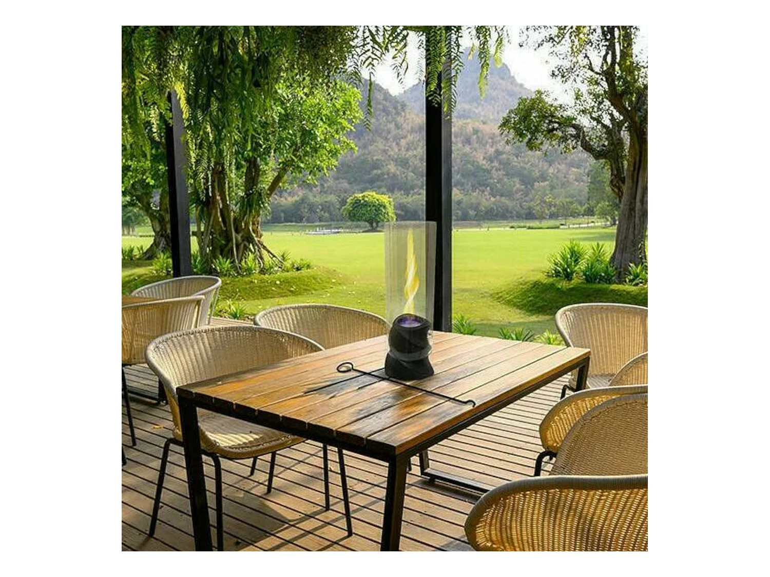 Cheminée à Bioéthanol Conturbia, Capacité 0,5 L Made in Italy, 14,5x14,5x46,5h cm Noir