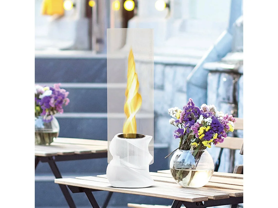 Cheminée à Bioéthanol Conturbia, Capacité 0,5 L Made in Italy, 14,5x14,5x46,5h cm Noir