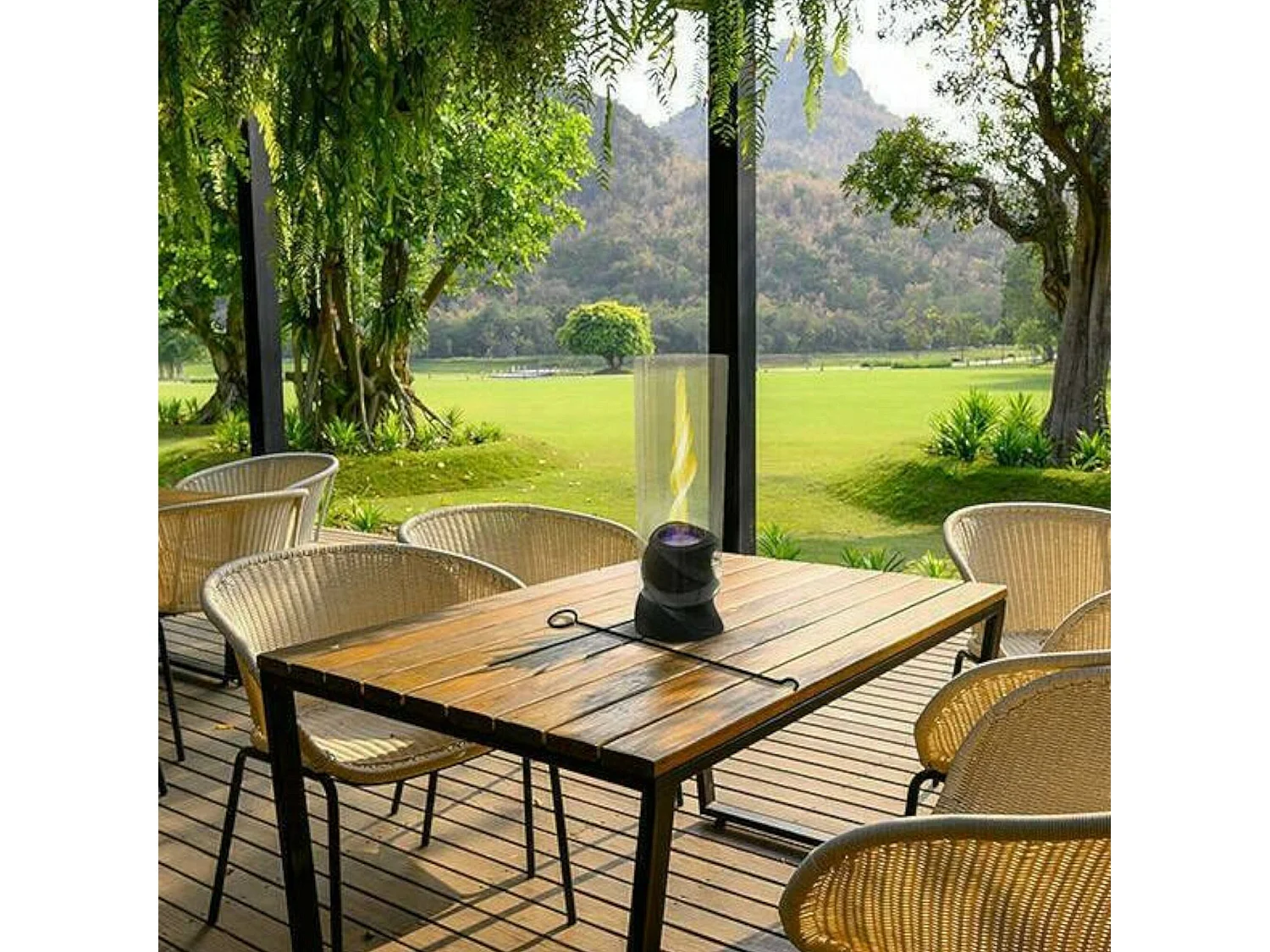 Cheminée à Bioéthanol Conturbia, Capacité 0,5 L Made in Italy, 14,5x14,5x46,5h cm Noir