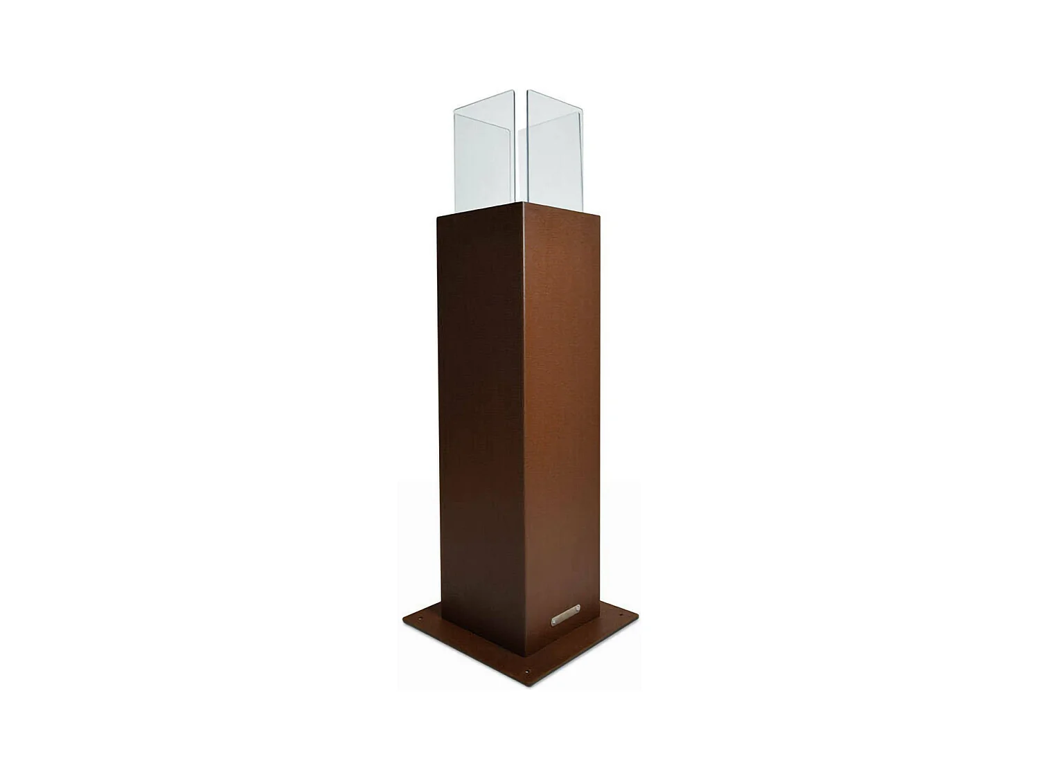 Cheminée à bioéthanol Arba, Capacité 0,7 l Made in Italy, 20x20x70h cm Marron Rouille