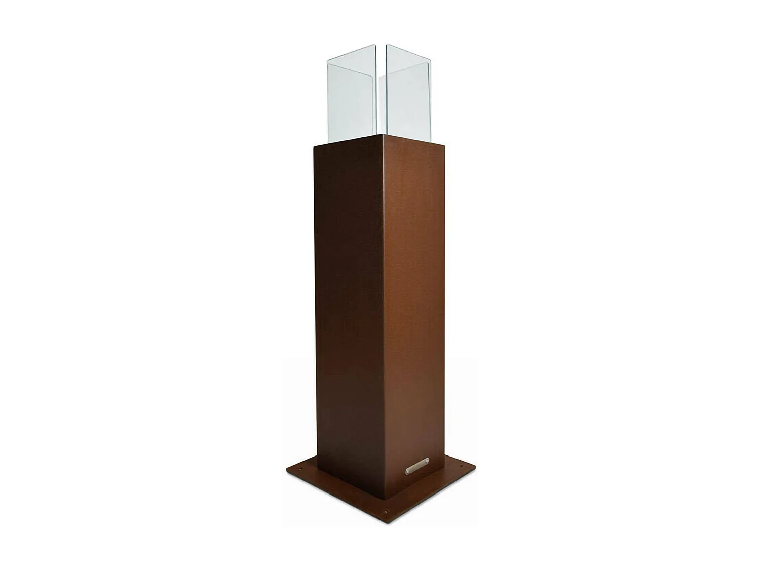 Cheminée à bioéthanol Arba, Capacité 0,7 l Made in Italy, 20x20x70h cm Marron Rouille