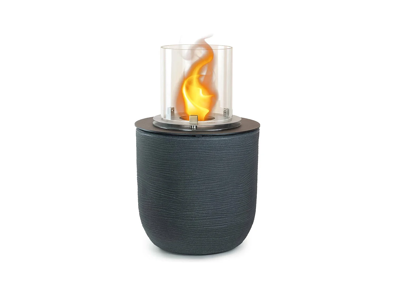 Cheminée à bioéthanol Agazzano, capacité 1,5 L, Made in Italy, 35x35x55h cm, noir