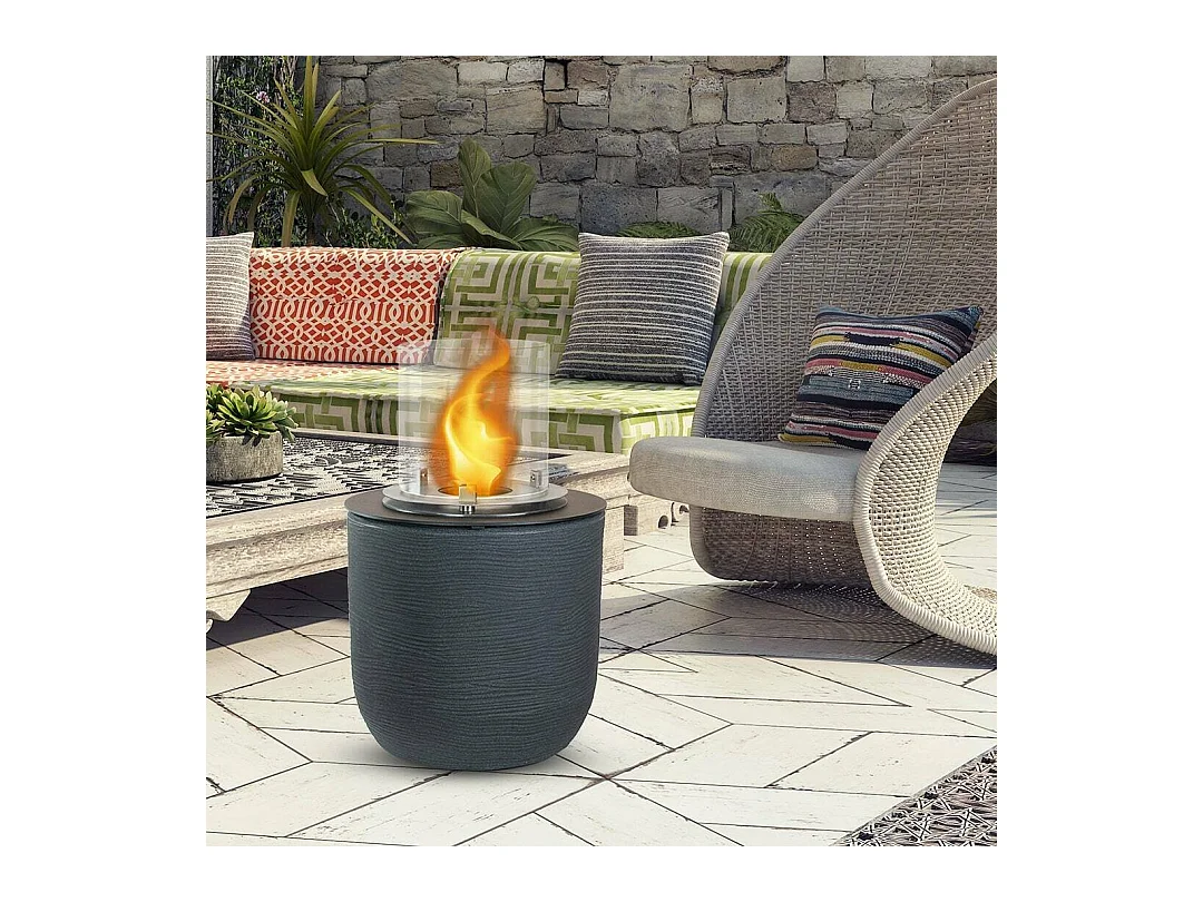 Cheminée à bioéthanol Agazzano, capacité 1,5 L, Made in Italy, 35x35x55h cm, noir