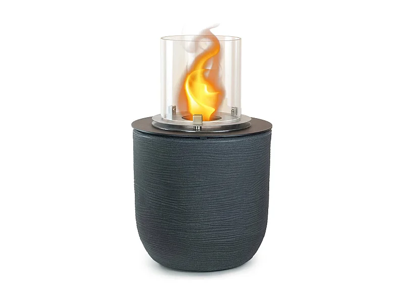 Cheminée à bioéthanol Agazzano, capacité 1,5 L, Made in Italy, 35x35x55h cm, noir