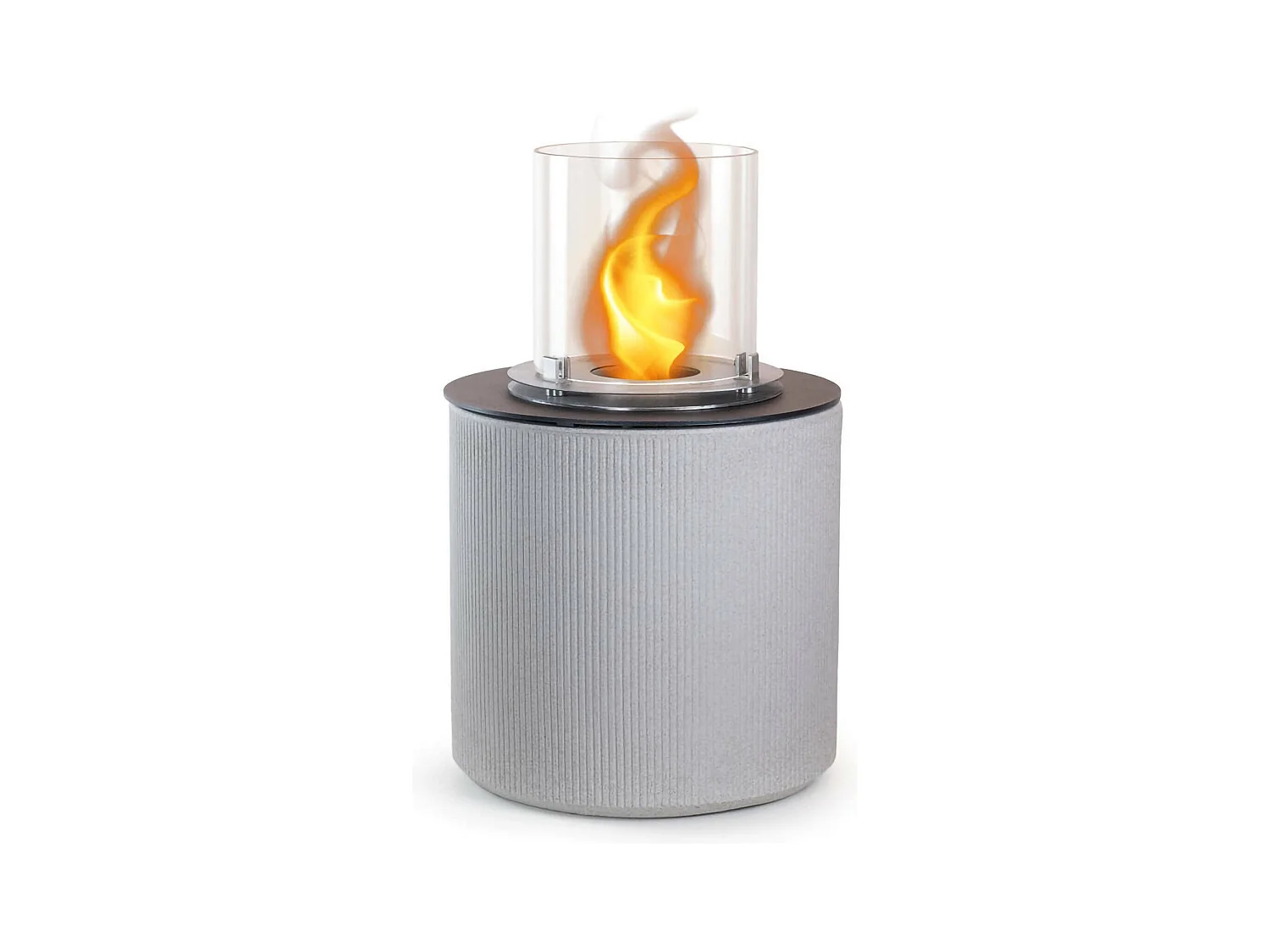 Cheminée à bioéthanol Maynila, capacité 1,5 L, fabrication italienne, 36x36x56h cm, gris