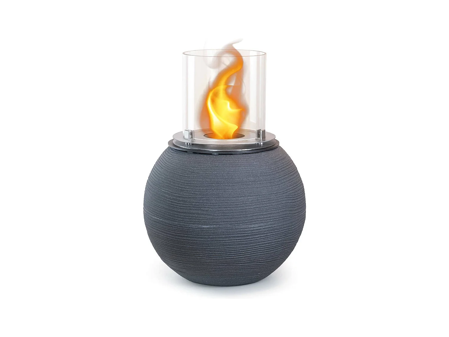 Cheminée Bioéthanol Alliste, Capacité 1,5 L Fabriquée en Italie, 40x40x54h cm Gris Foncé