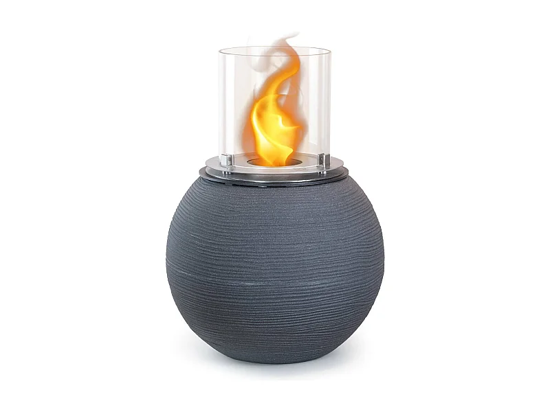 Stromboli bio-ethanol haard, Ecologische haard, Rookloze haard, Ethanol verwarming, Made in Italy, 40x40 h54 cm, Donkergrijs