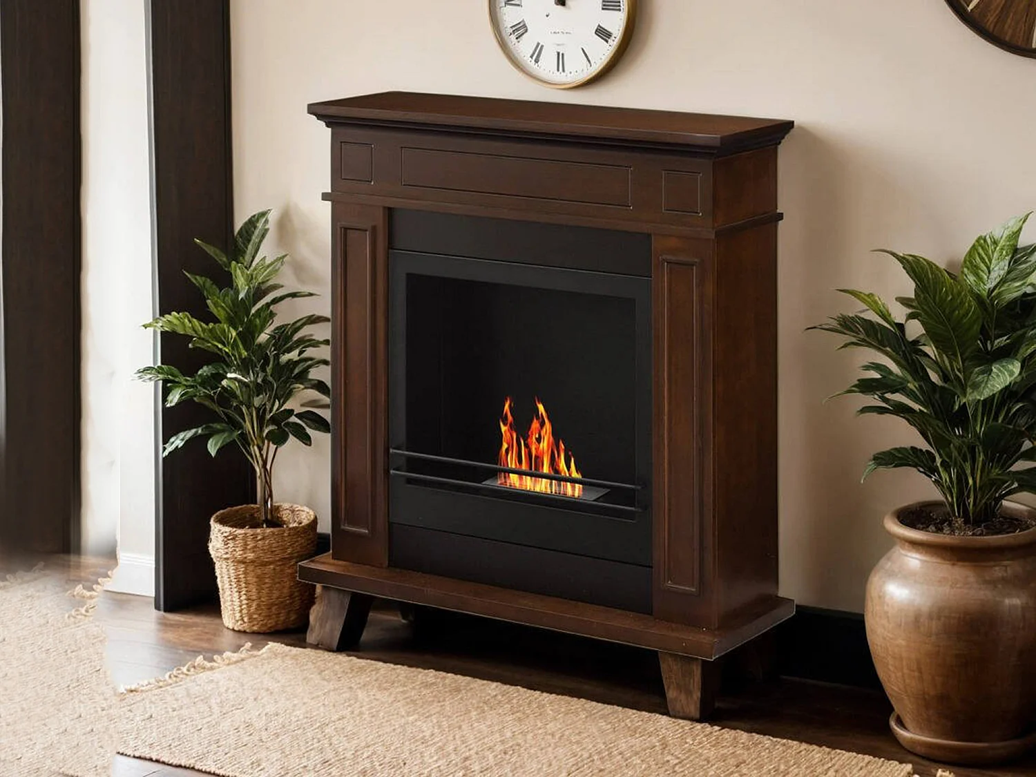Chimenea bioetanol Ala, capacidad 1.2 lt, 91x90x28h cm marrón, superficie calefactable 30 m2, potencia (kw) 3