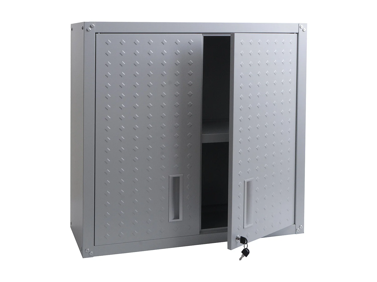 Armadio pensile MCW-O52, armadietto a muro, garage, con serratura, in acciaio 77x77x31cm ~ grigio chiaro