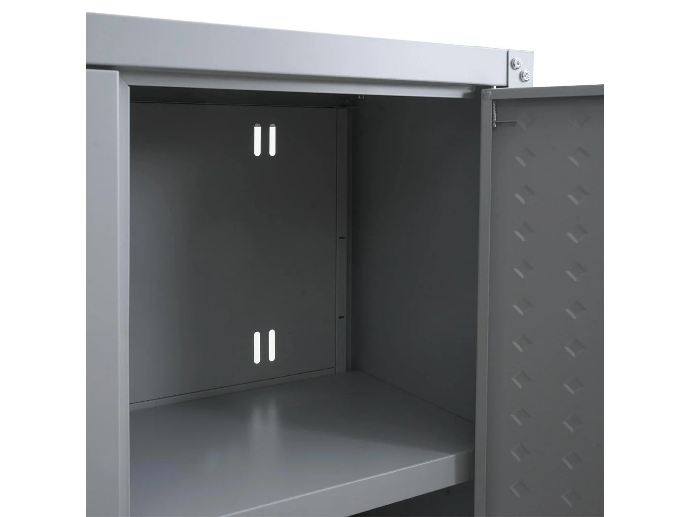 Armadio pensile MCW-O52, armadietto a muro, garage, con serratura, in acciaio 77x77x31cm ~ grigio chiaro