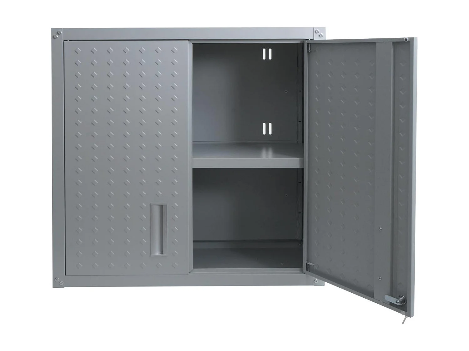 Armadio pensile MCW-O52, armadietto a muro, garage, con serratura, in acciaio 77x77x31cm ~ grigio chiaro