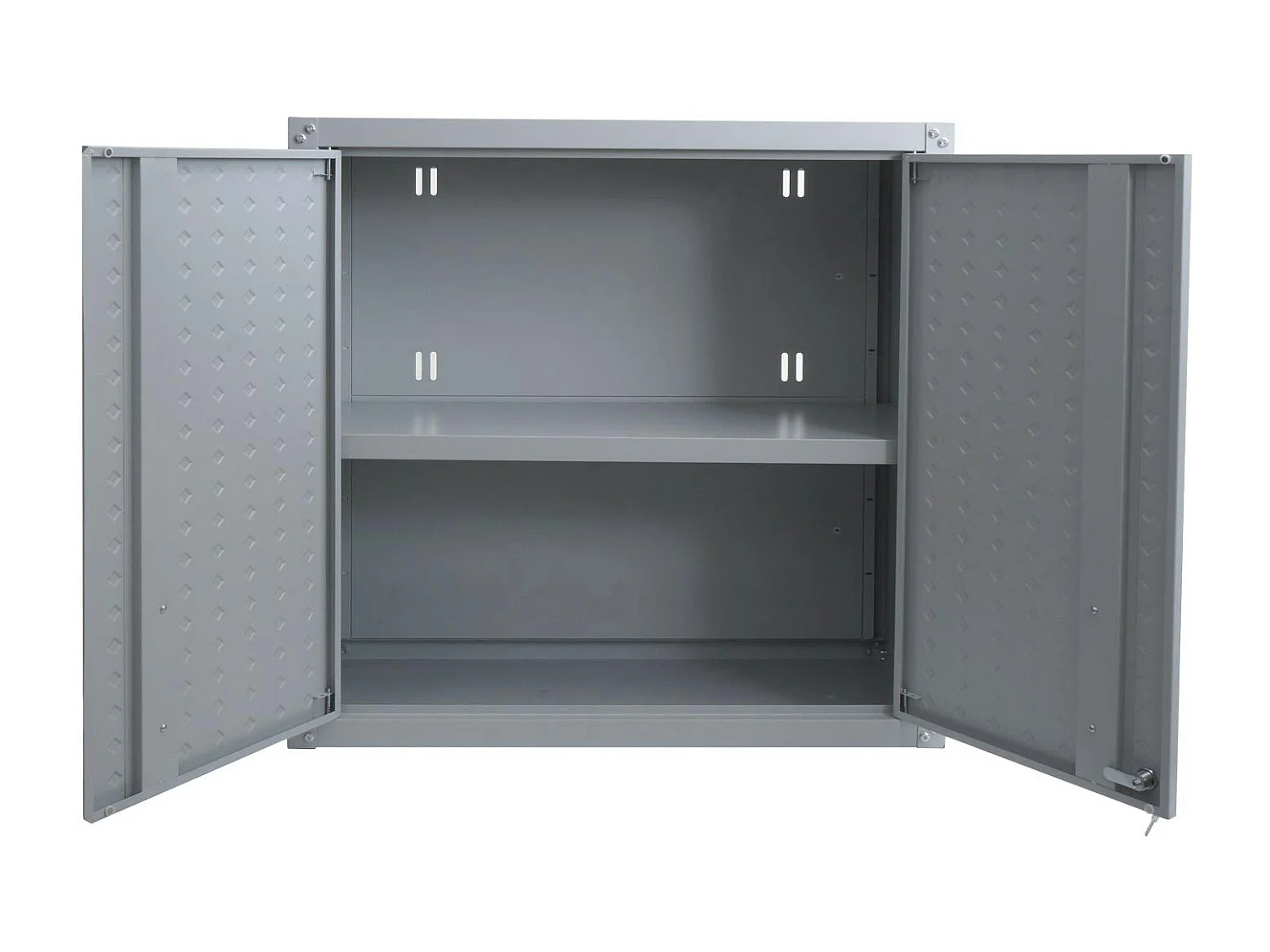 Armadio pensile MCW-O52, armadietto a muro, garage, con serratura, in acciaio 77x77x31cm ~ grigio chiaro