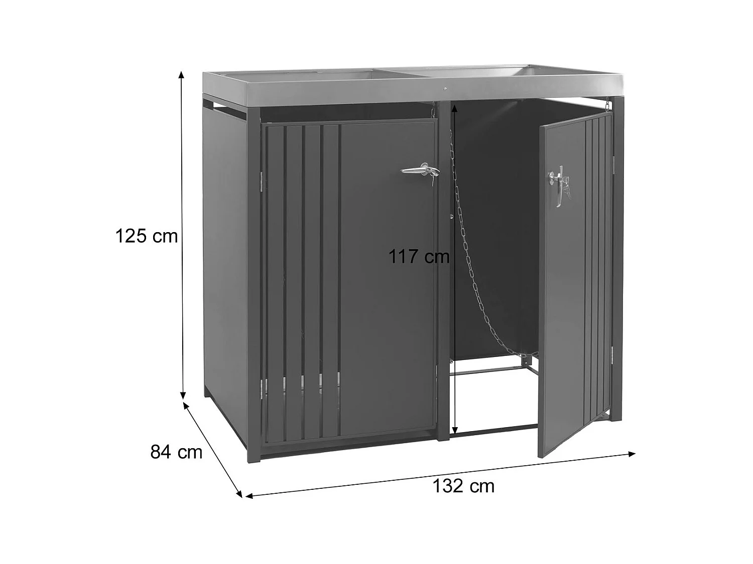 2er-Mülltonnenverkleidung MCW-O67, Anthrazit