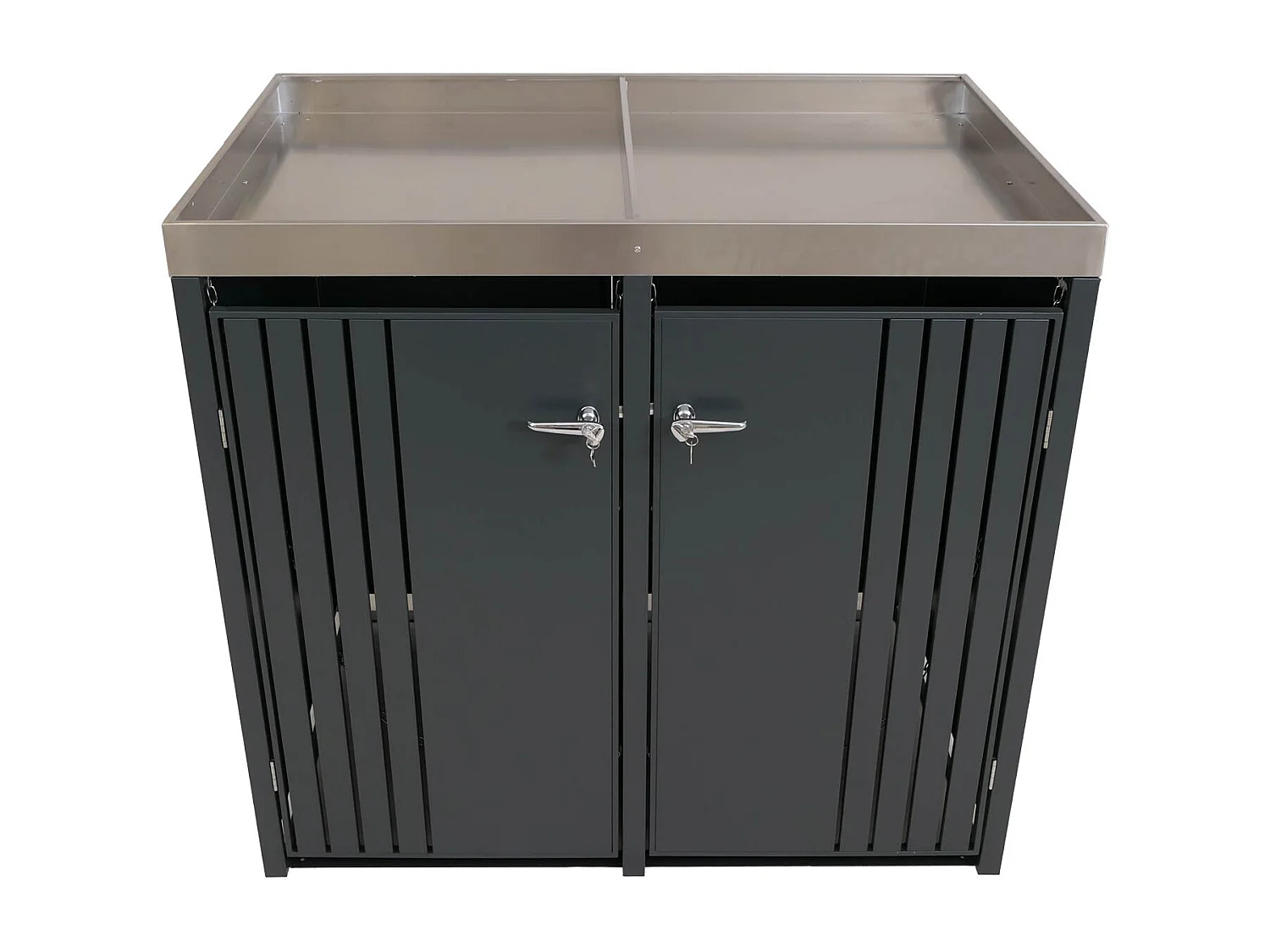 2er-Mülltonnenverkleidung MCW-O67, Anthrazit