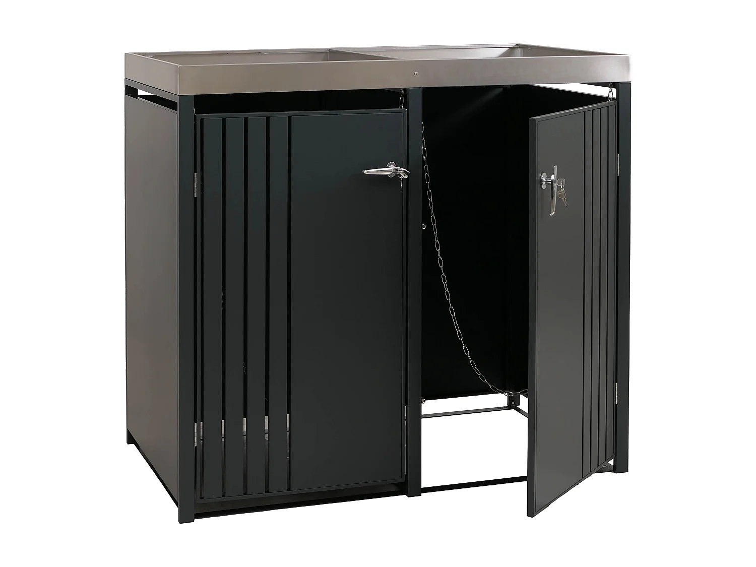 2er-Mülltonnenverkleidung MCW-O67, Anthrazit