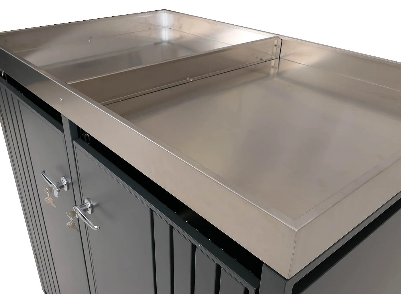 2er-Mülltonnenverkleidung MCW-O67, Anthrazit