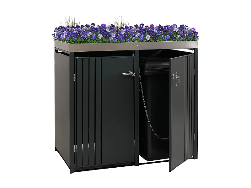 2er-Mülltonnenverkleidung MCW-O67, Anthrazit