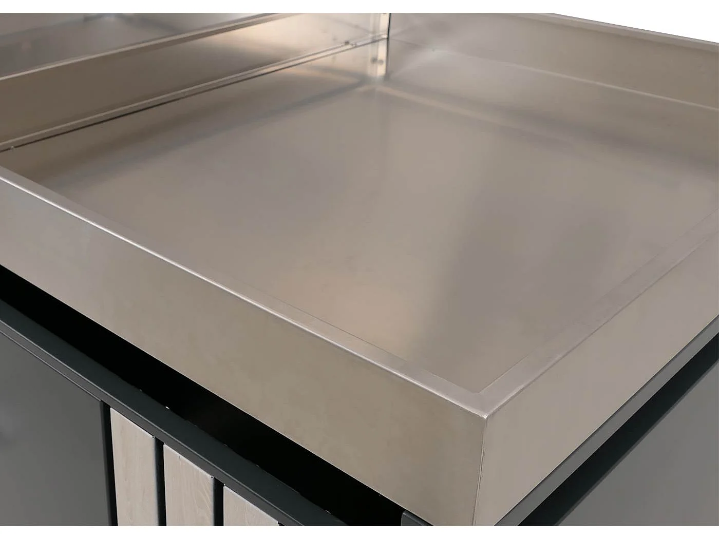 2er-Mülltonnenverkleidung MCW-O67, Anthrazit Holzoptik hell