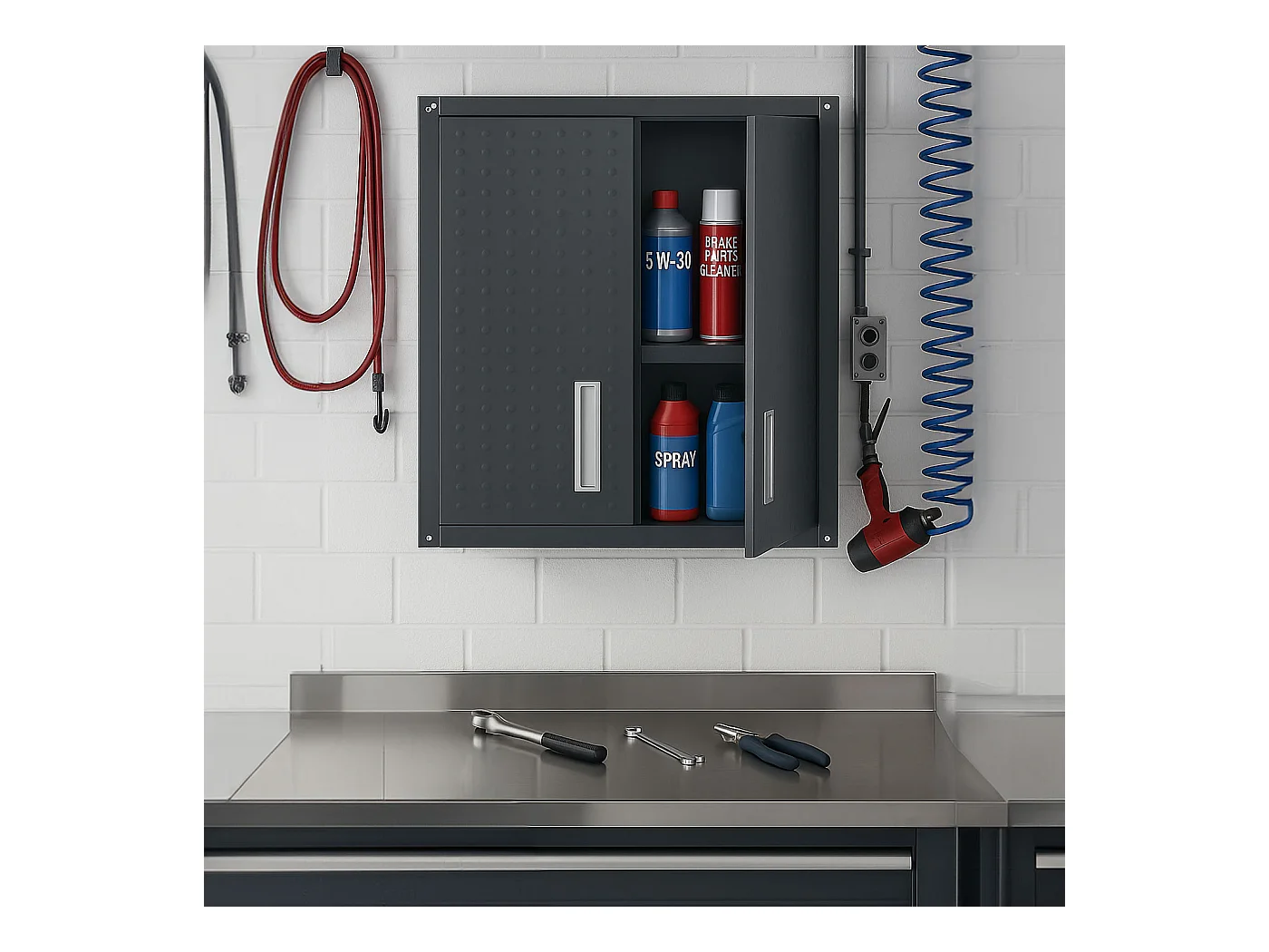 Szafka wisząca MCW-O52,  ciemnoszara