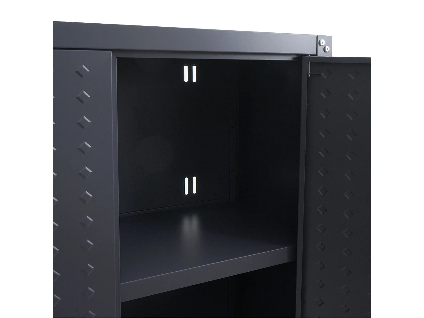 Armadio pensile MCW-O52, armadietto a muro, garage, con serratura, in acciaio 77x77x31cm ~ grigio scuro