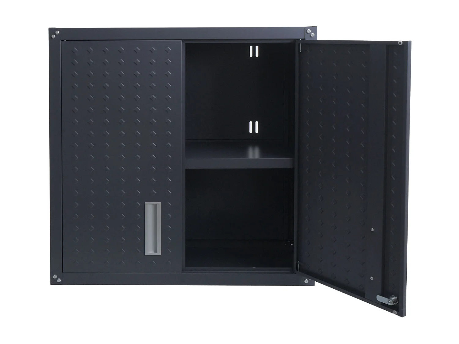 Armadio pensile MCW-O52, armadietto a muro, garage, con serratura, in acciaio 77x77x31cm ~ grigio scuro