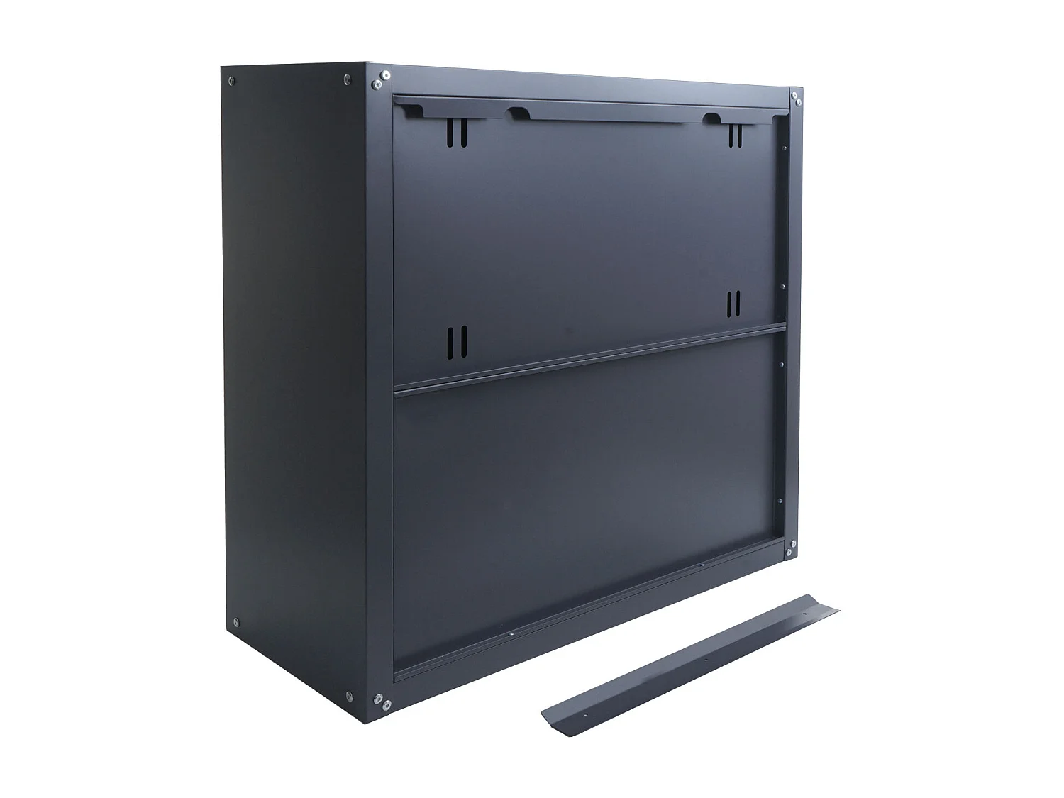 Armadio pensile MCW-O52, armadietto a muro, garage, con serratura, in acciaio 77x77x31cm ~ grigio scuro