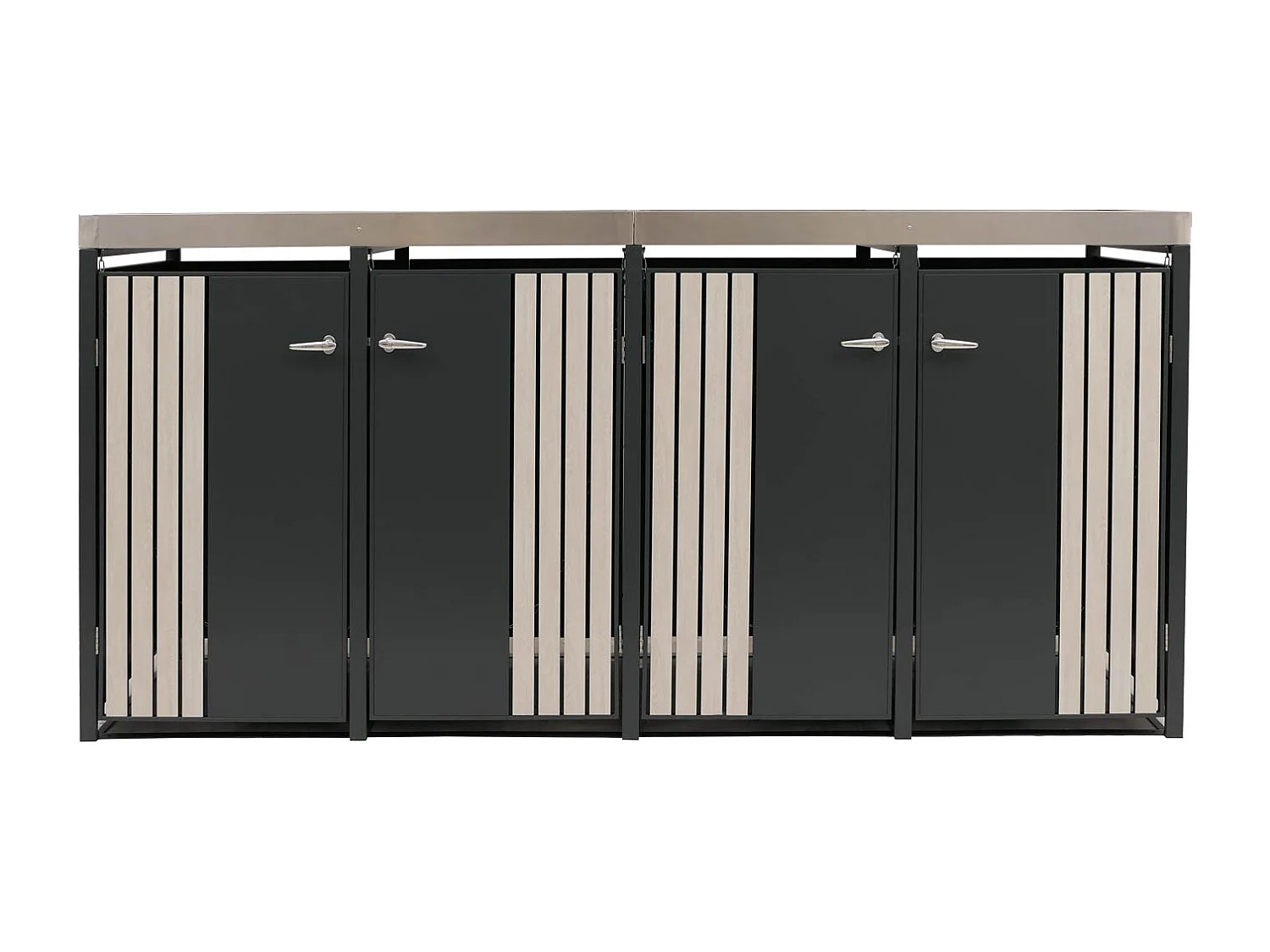 Mülltonnenverkleidung MCW-O67, Anthrazit Holzoptik hell