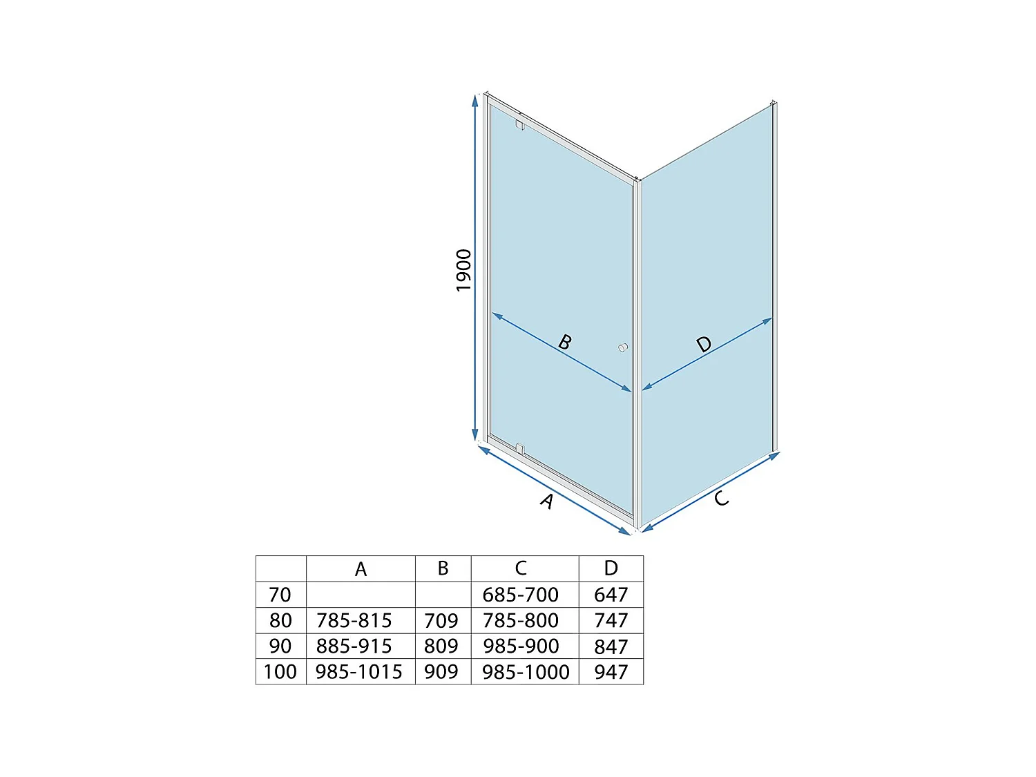 Douchecabine Rea Primo Swing 90X90 Chrome
