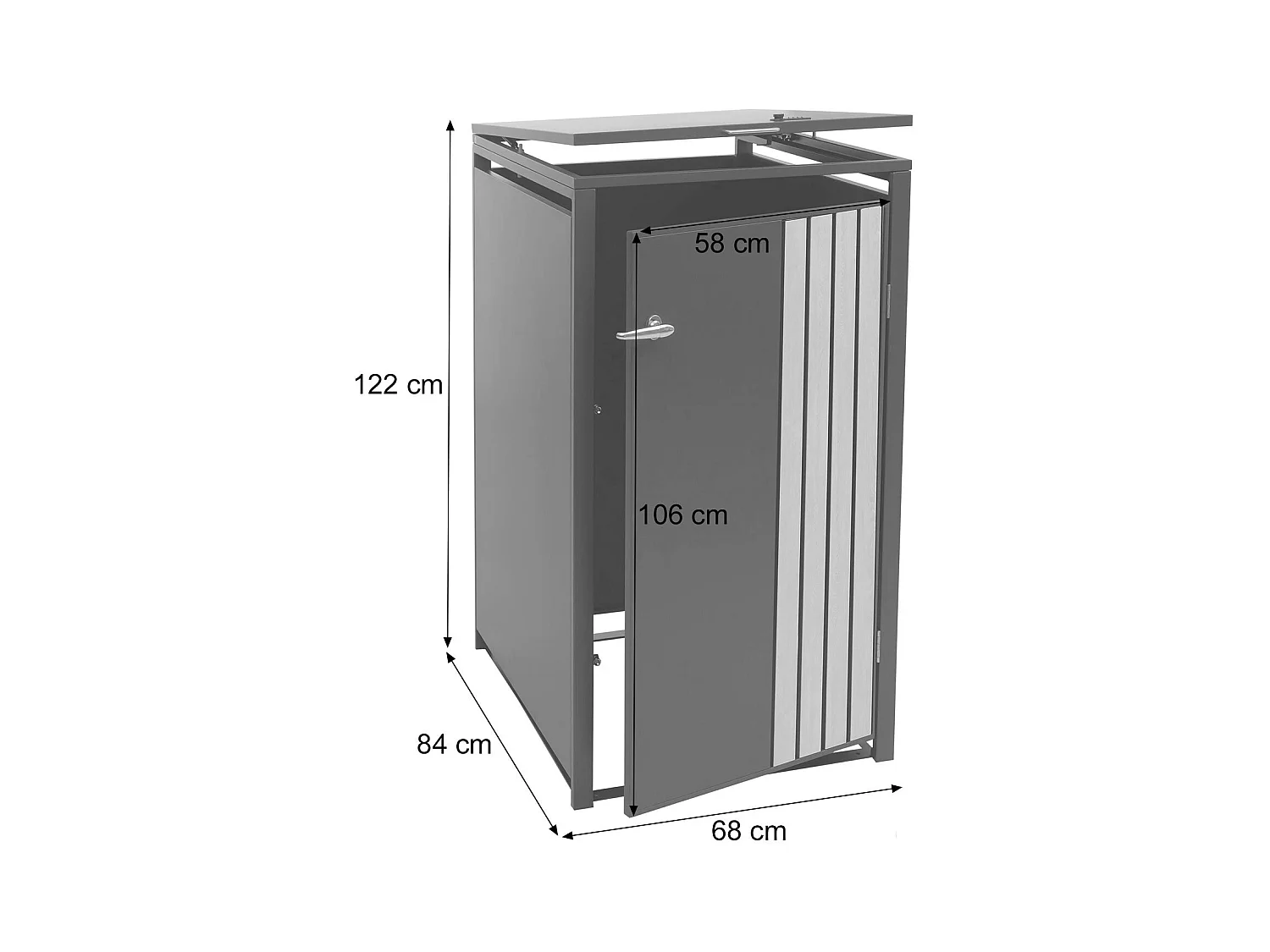 Osłona na pojemnik na śmieci 1 MCW-O67,  antracytowy wygląd drewna ciemny