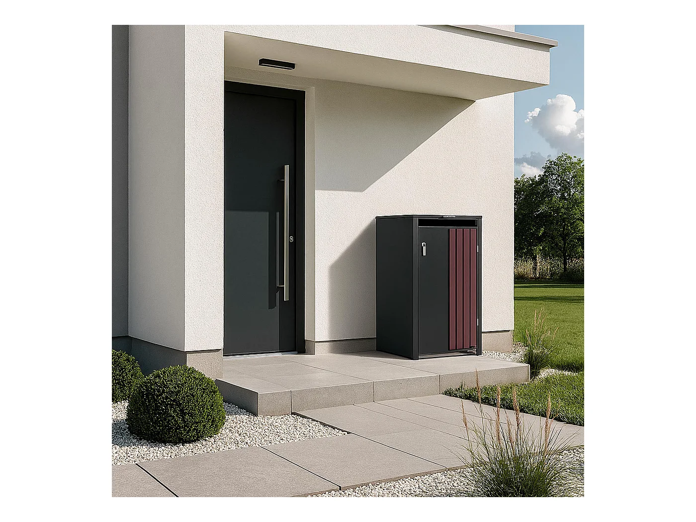 Osłona na pojemnik na śmieci 1 MCW-O67,  antracytowy wygląd drewna ciemny