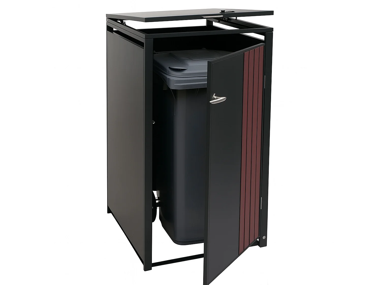 Osłona na pojemnik na śmieci 1 MCW-O67,  antracytowy wygląd drewna ciemny