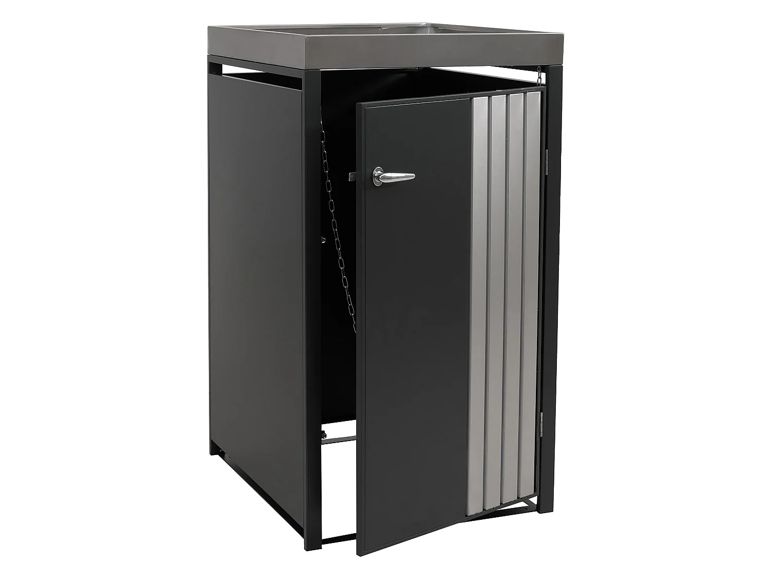 1-persoons afvalcontaineromkasting MCW-O67,  antraciet roestvrij staal