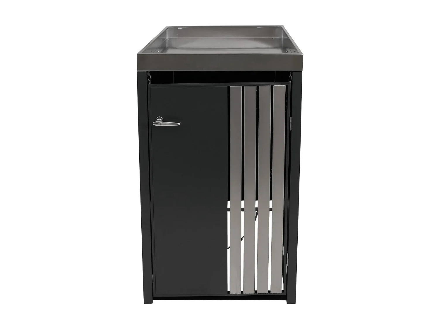 1-persoons afvalcontaineromkasting MCW-O67,  antraciet roestvrij staal