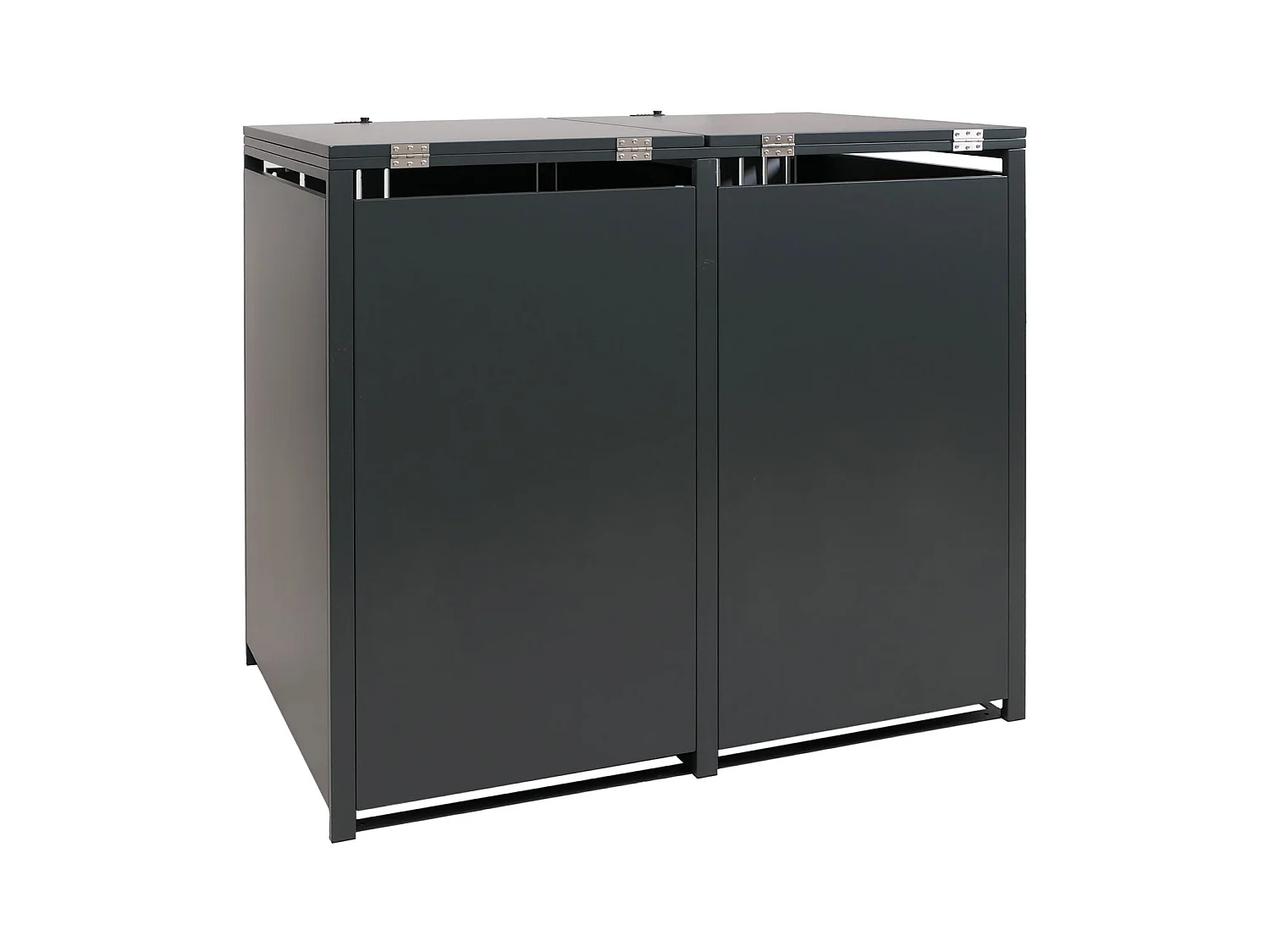 2er-Mülltonnenverkleidung MCW-O67, Anthrazit Edelstahl