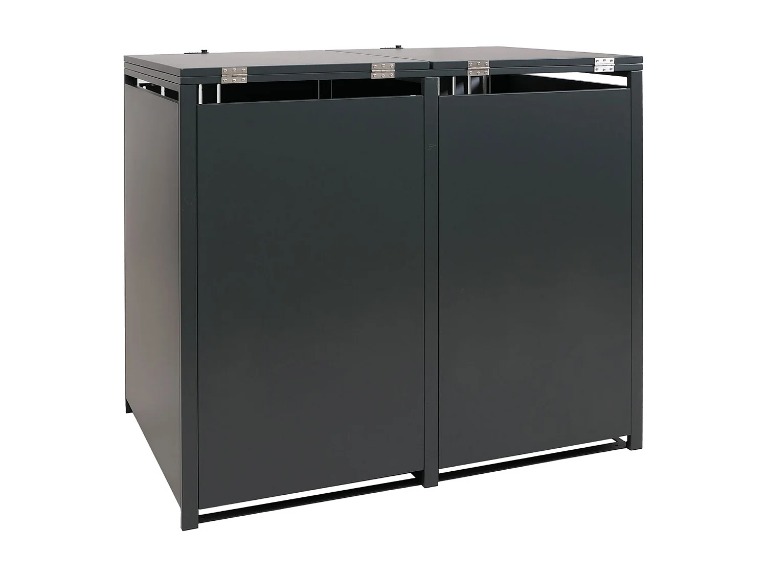 2er-Mülltonnenverkleidung MCW-O67, Anthrazit Edelstahl