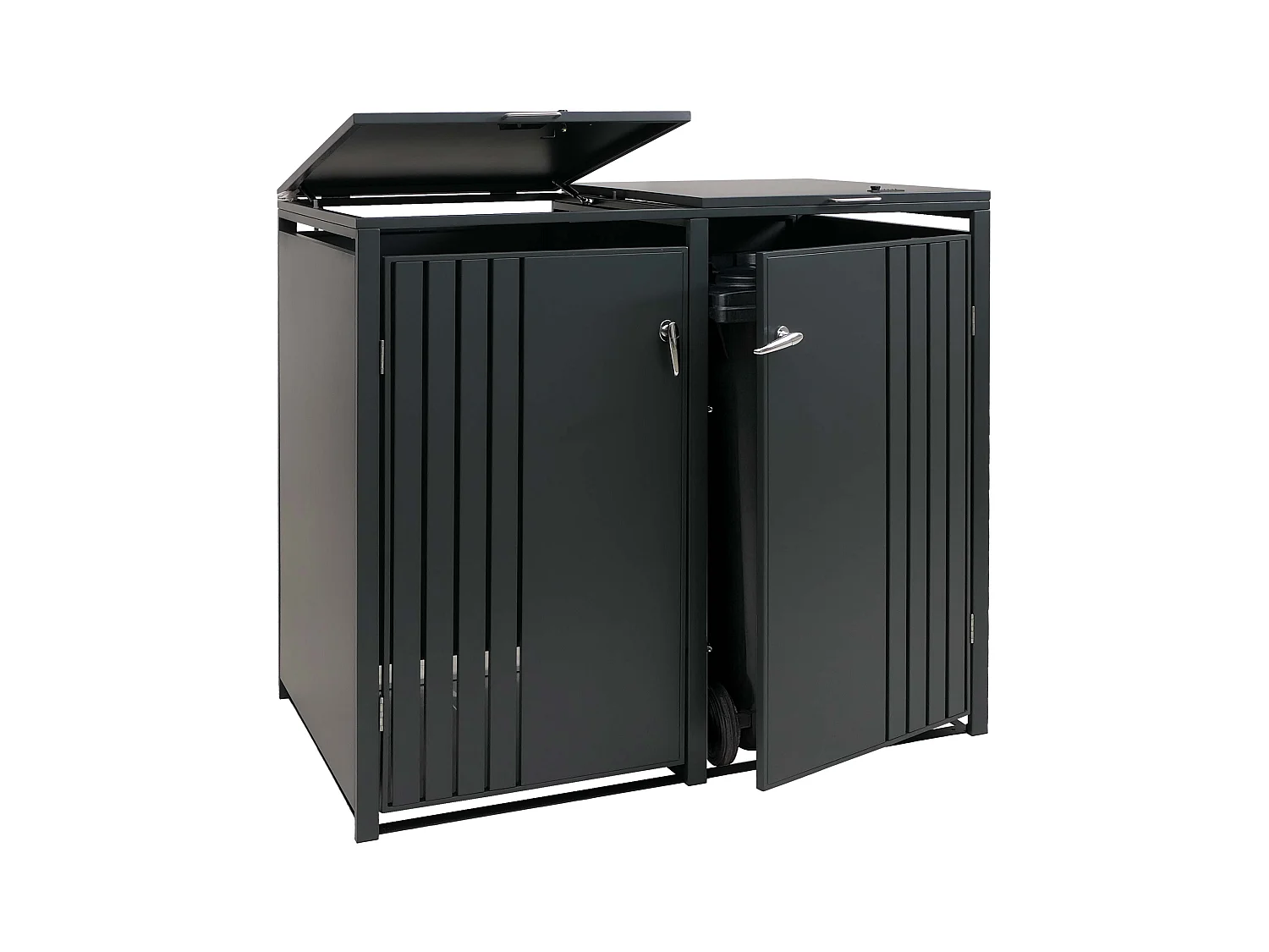 2er-Mülltonnenverkleidung MCW-O67, Anthrazit